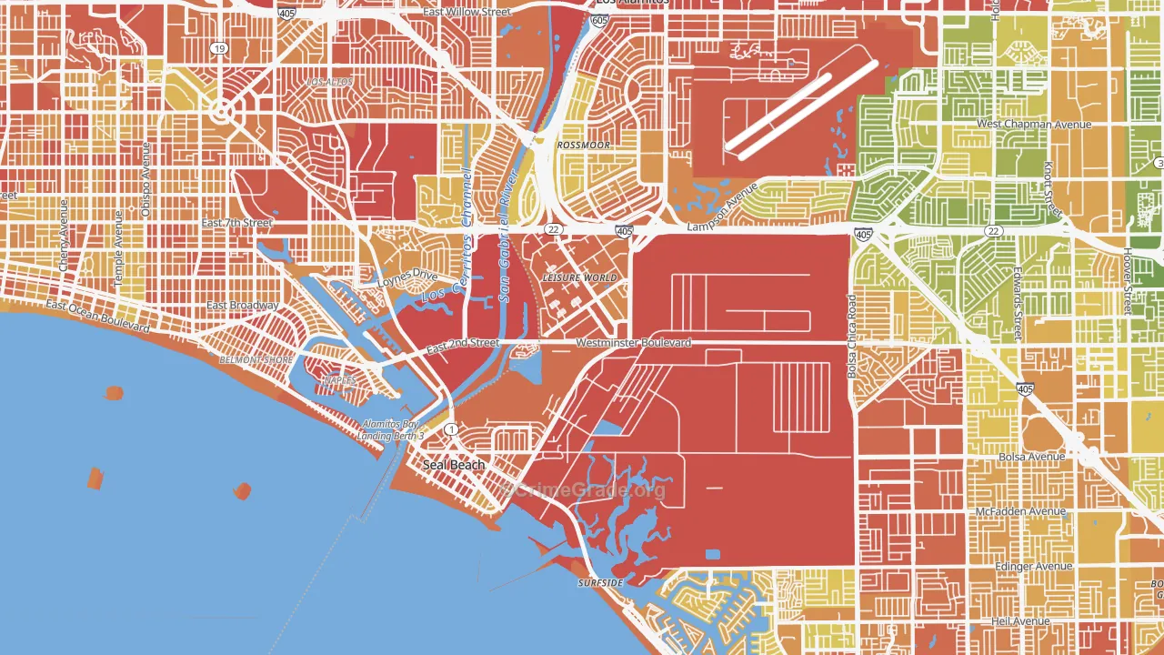 90740, CA Map of Vehicle Theft Rates