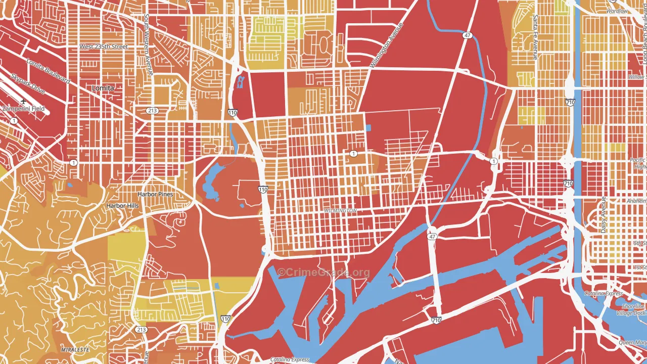 90744, CA Map of Vehicle Theft Rates