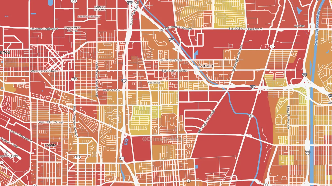 90745, CA Map of Vehicle Theft Rates