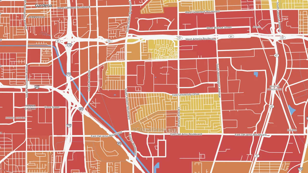90746, CA Map of Vehicle Theft Rates