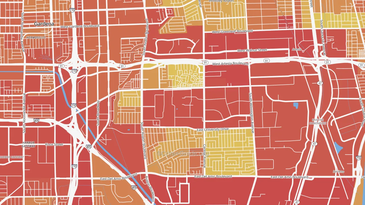 90747, CA Map of Vehicle Theft Rates