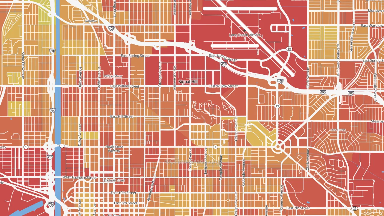 90755, CA Map of Vehicle Theft Rates