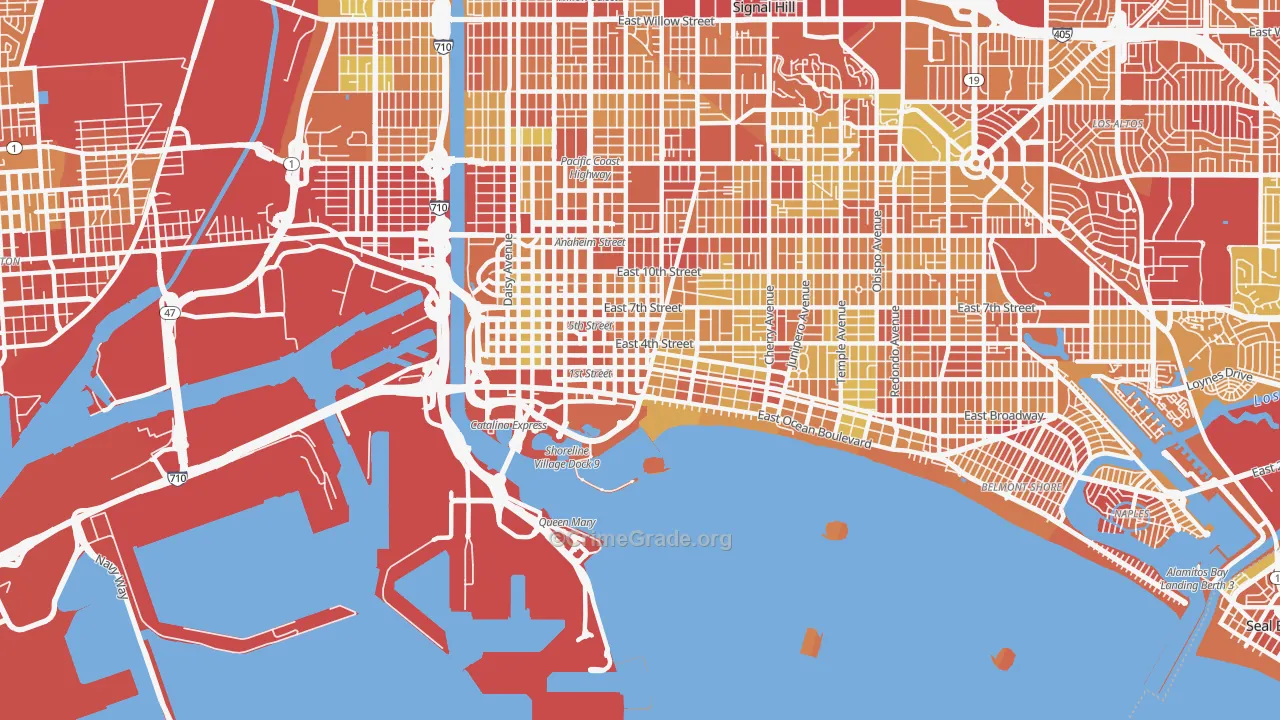 90802, CA Map of Vehicle Theft Rates