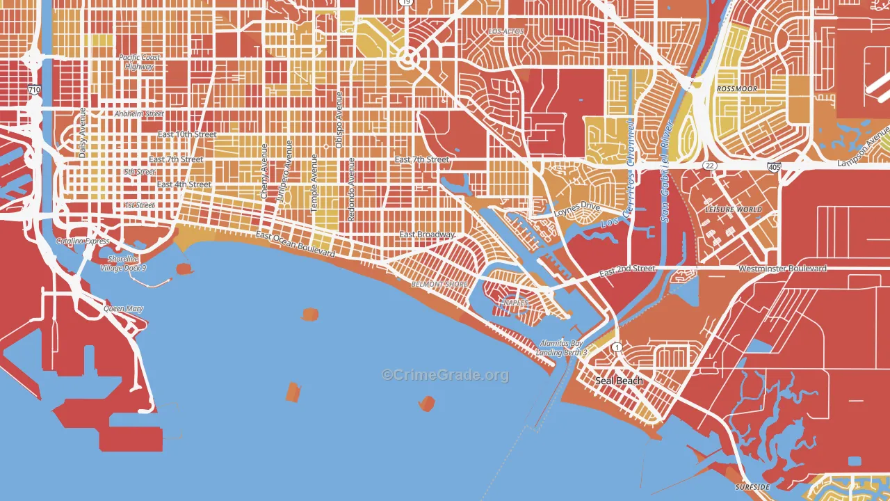 90803, CA Map of Vehicle Theft Rates
