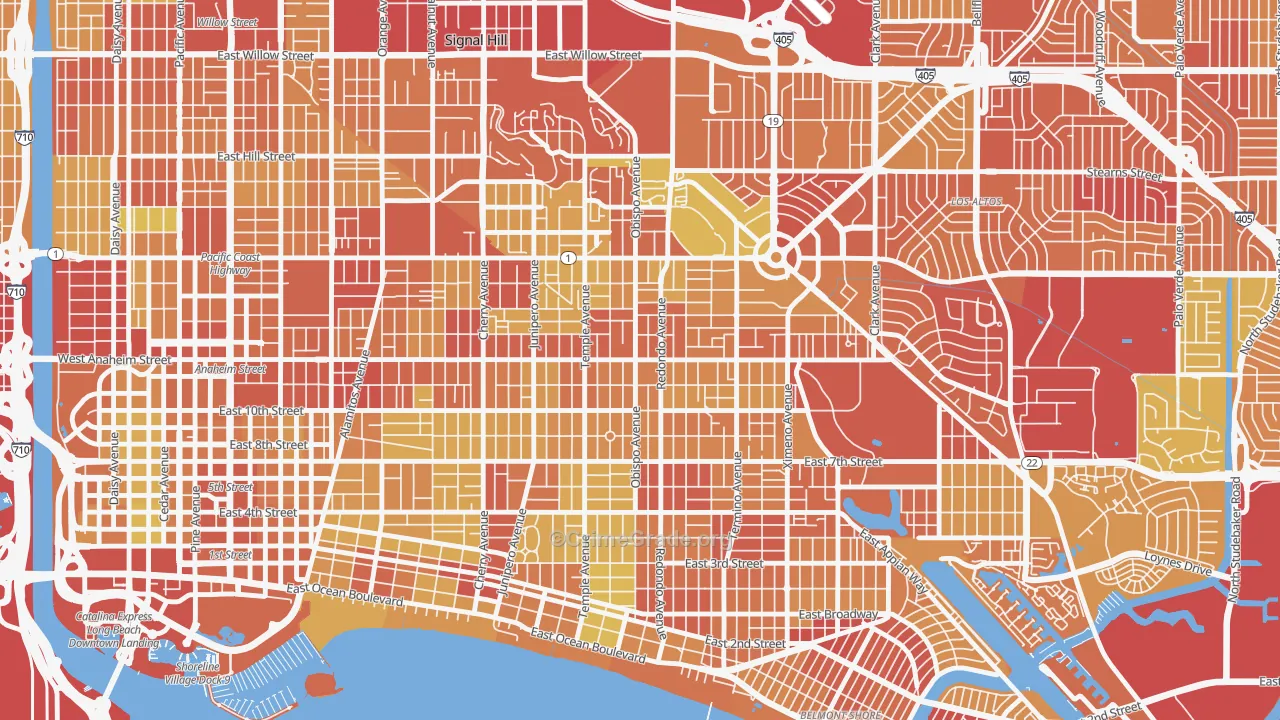 90804, CA Map of Vehicle Theft Rates