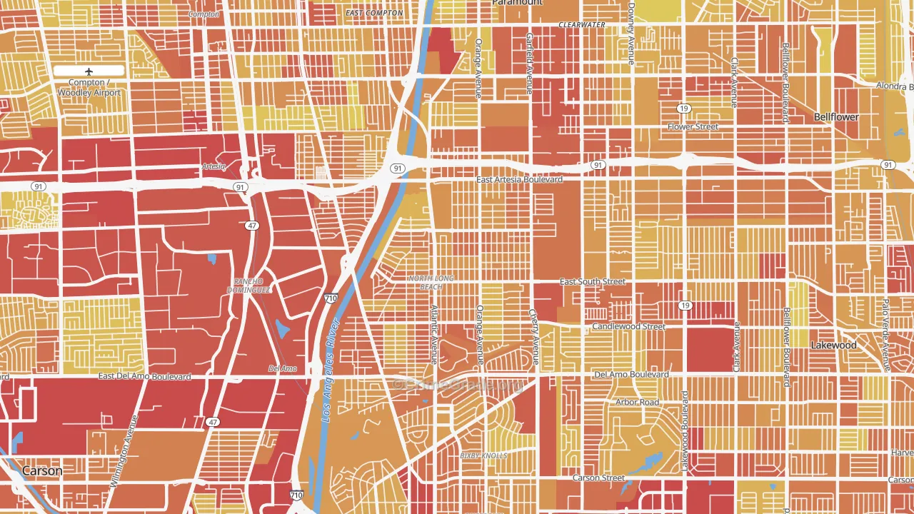90805, CA Map of Vehicle Theft Rates