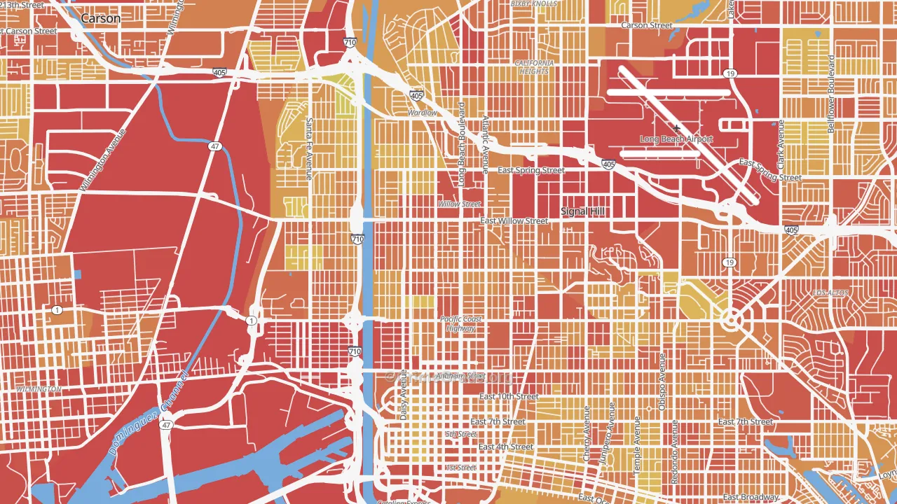 90806, CA Map of Vehicle Theft Rates