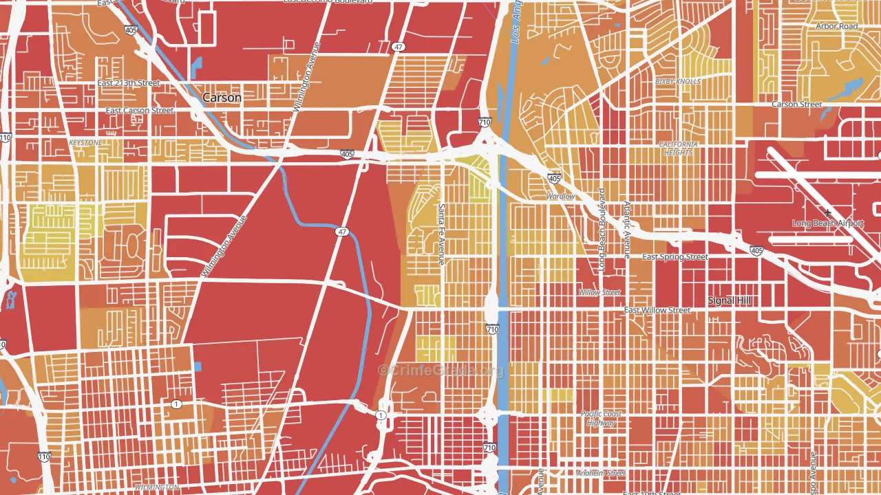 90810, CA Map of Vehicle Theft Rates