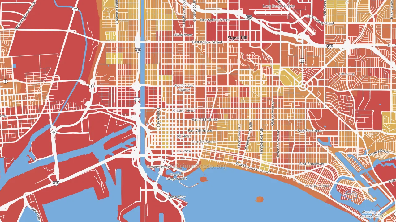 90813, CA Map of Vehicle Theft Rates