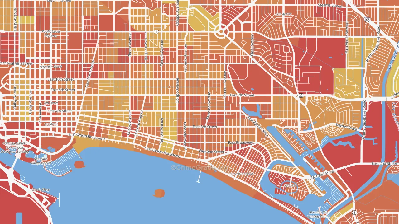 90814, CA Map of Vehicle Theft Rates