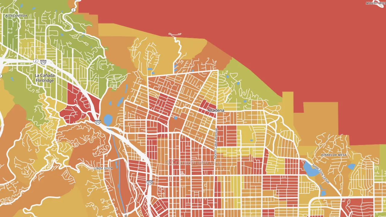 91001, CA Map of Vehicle Theft Rates