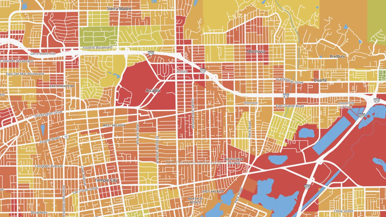 91006, CA Map of Vehicle Theft Rates