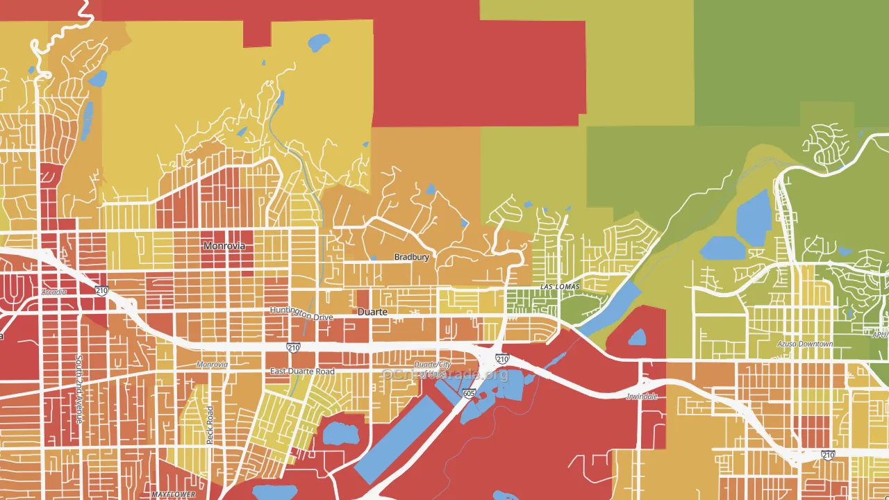 91008, CA Map of Vehicle Theft Rates