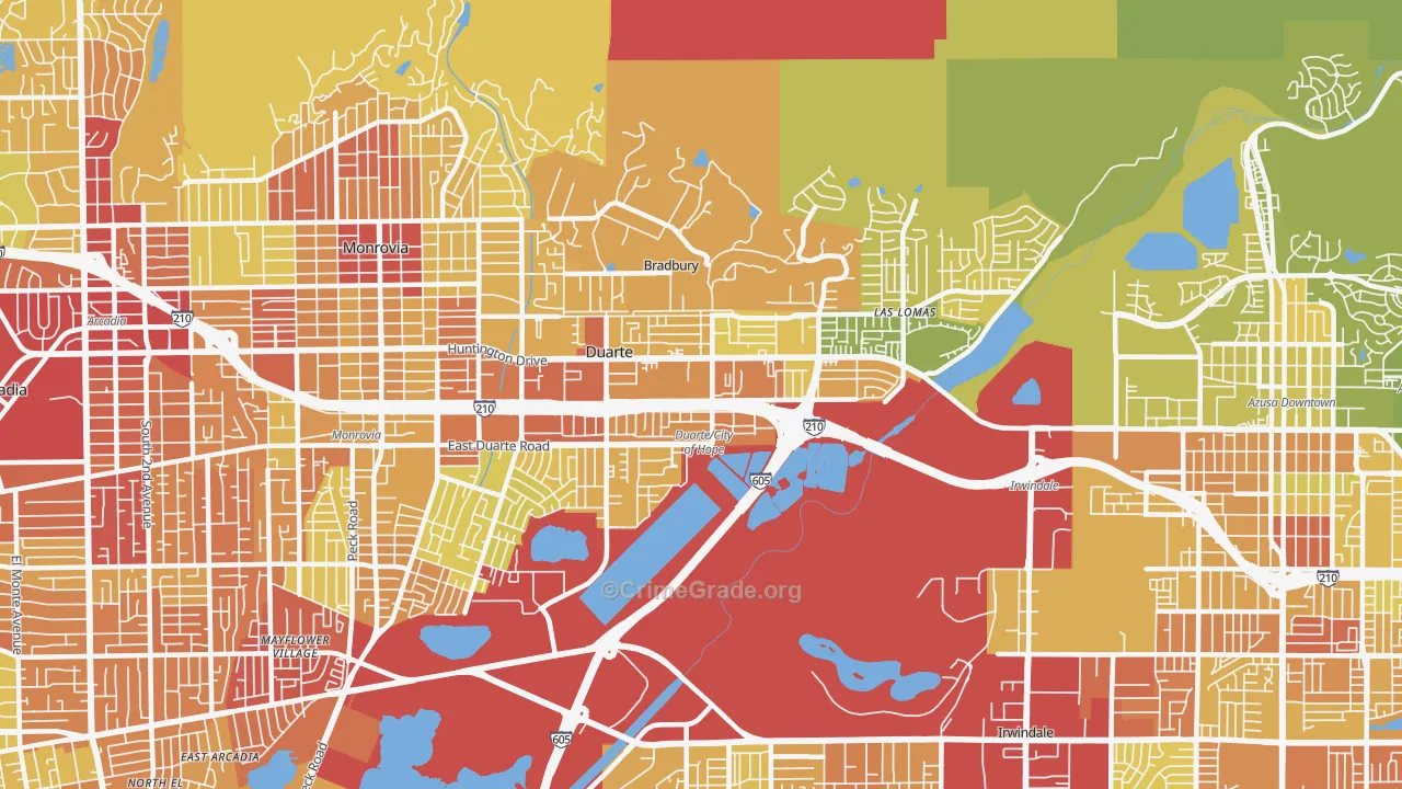 91010, CA Map of Vehicle Theft Rates