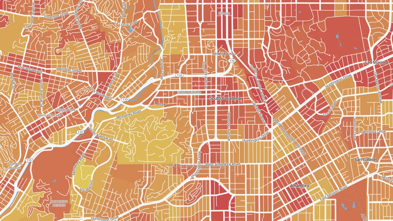 91030, CA Map of Vehicle Theft Rates