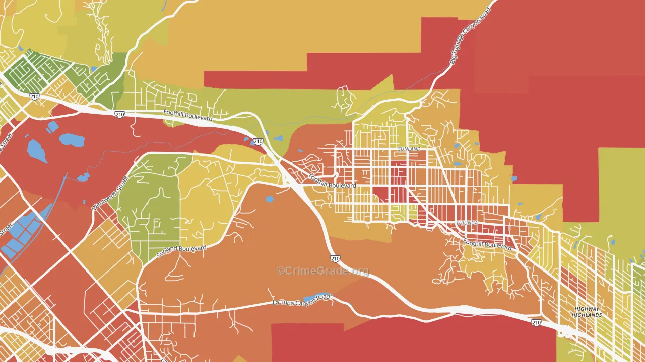 91040, CA Map of Vehicle Theft Rates