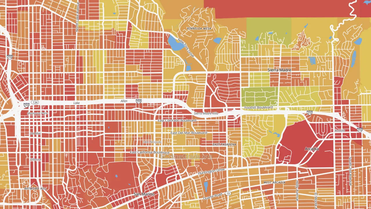 91107, CA Map of Vehicle Theft Rates