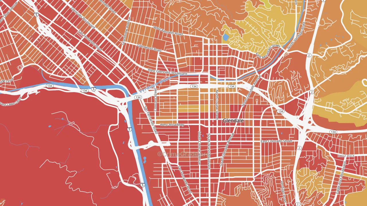 91203, CA Map of Vehicle Theft Rates