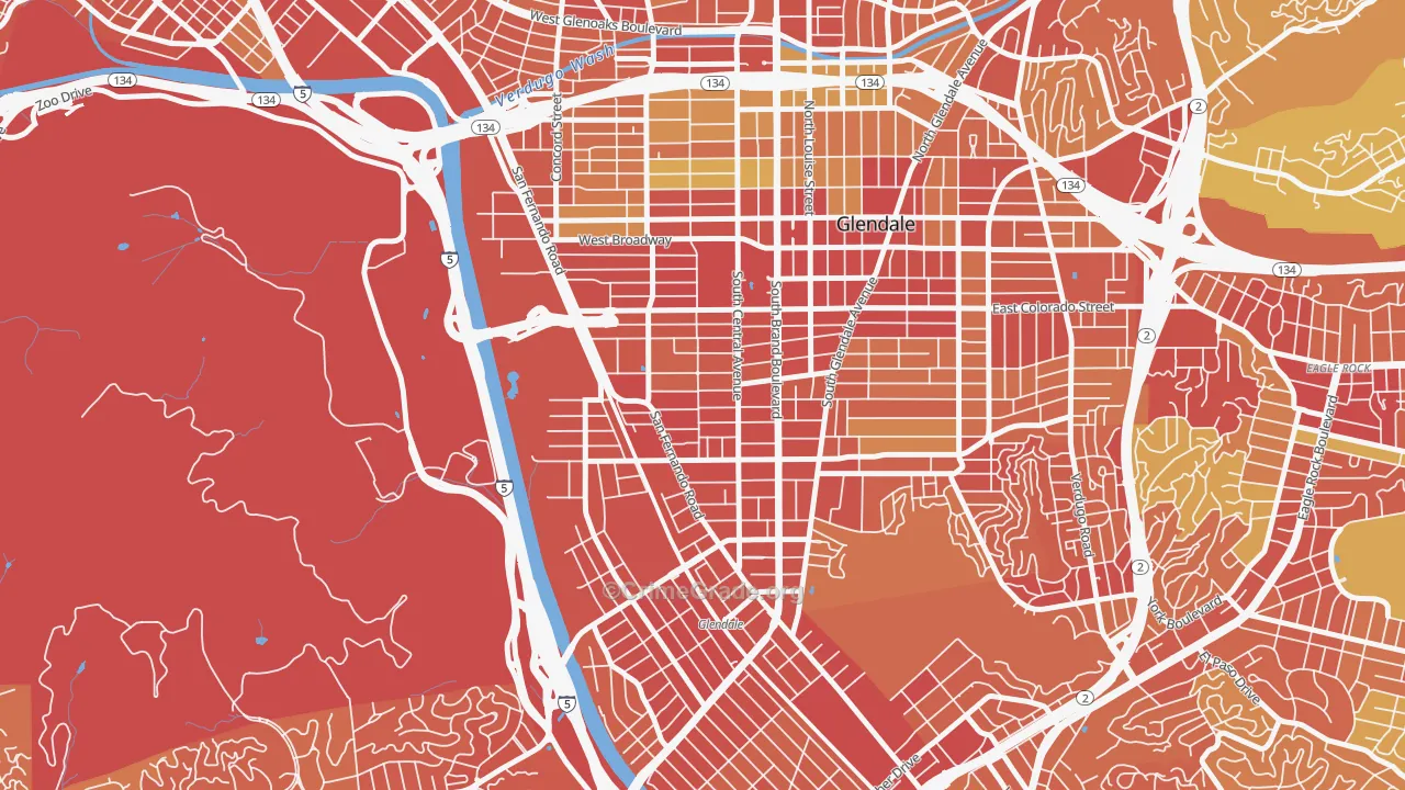 91204, CA Map of Vehicle Theft Rates