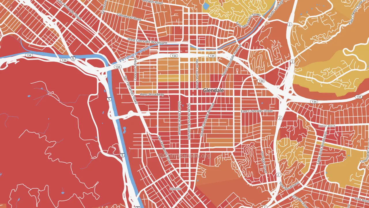 91210, CA Map of Vehicle Theft Rates