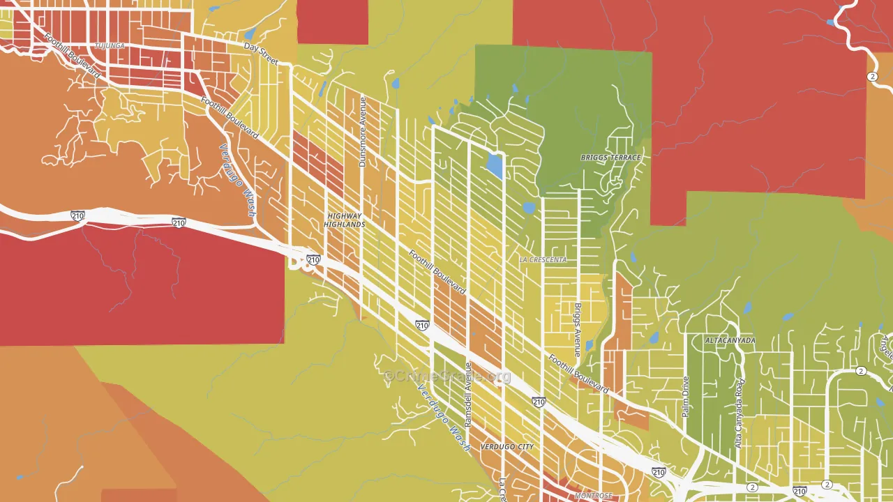91214, CA Map of Vehicle Theft Rates