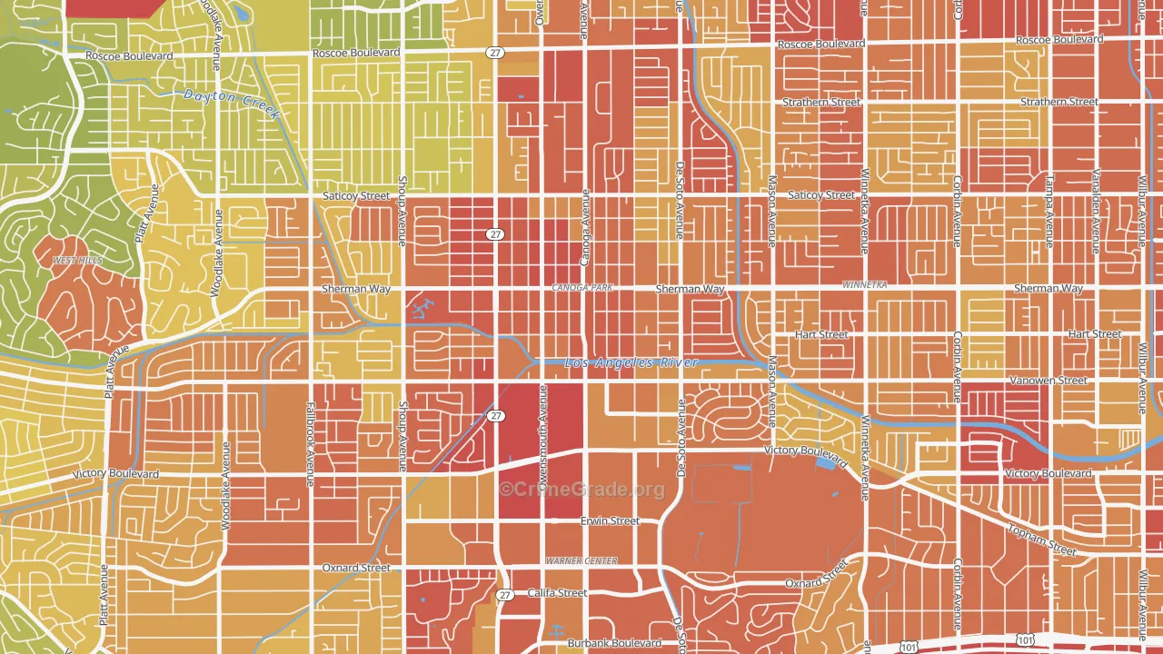 91303, CA Map of Vehicle Theft Rates