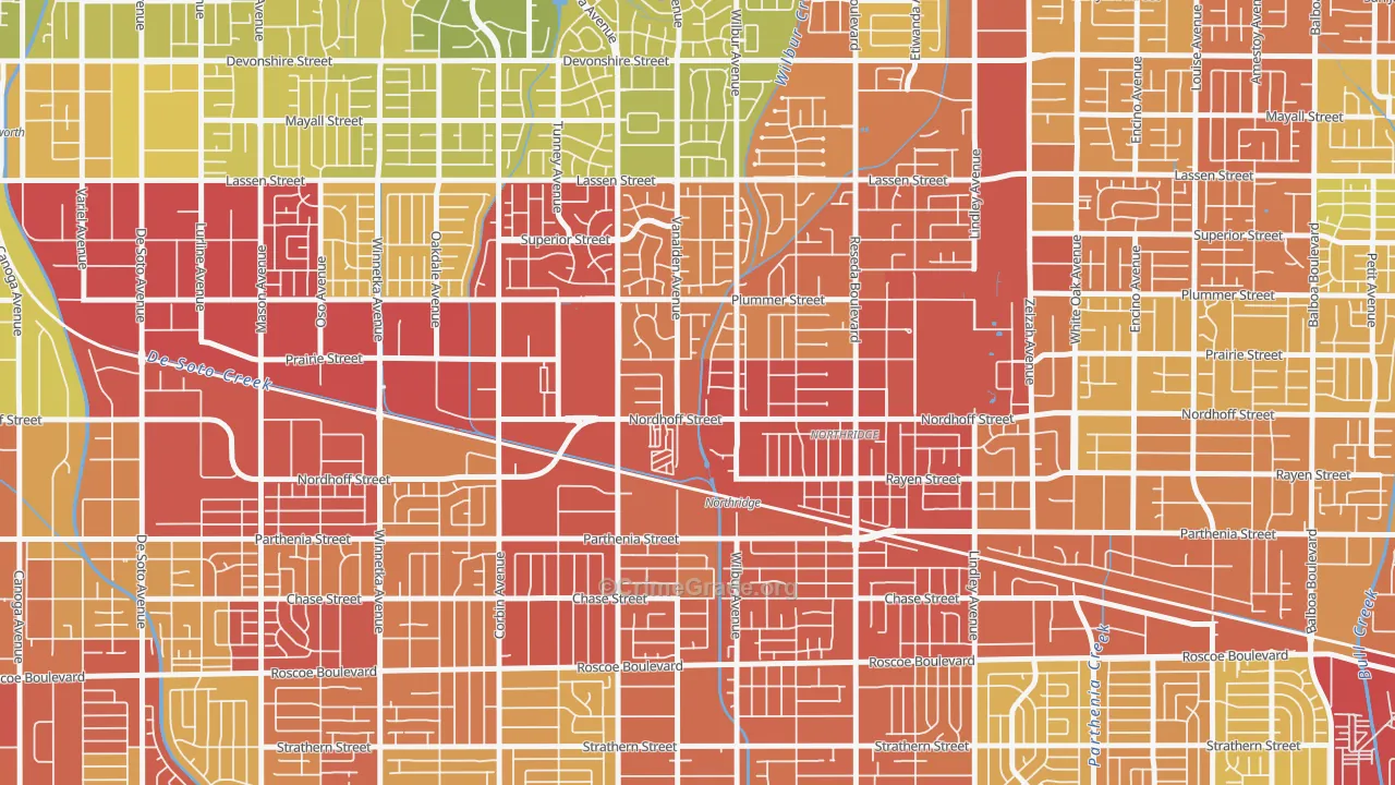 91324, CA Map of Vehicle Theft Rates