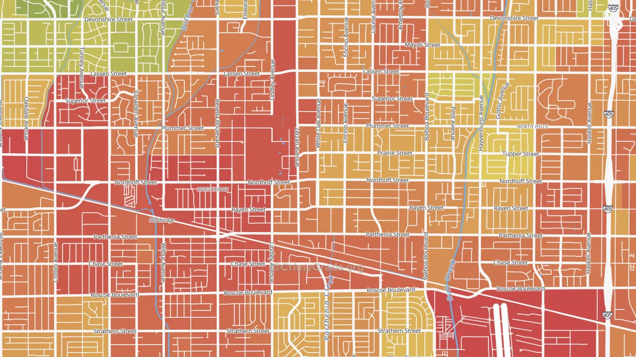 91325, CA Map of Vehicle Theft Rates