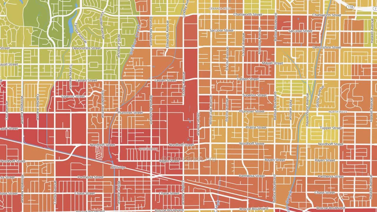 91330, CA Map of Vehicle Theft Rates