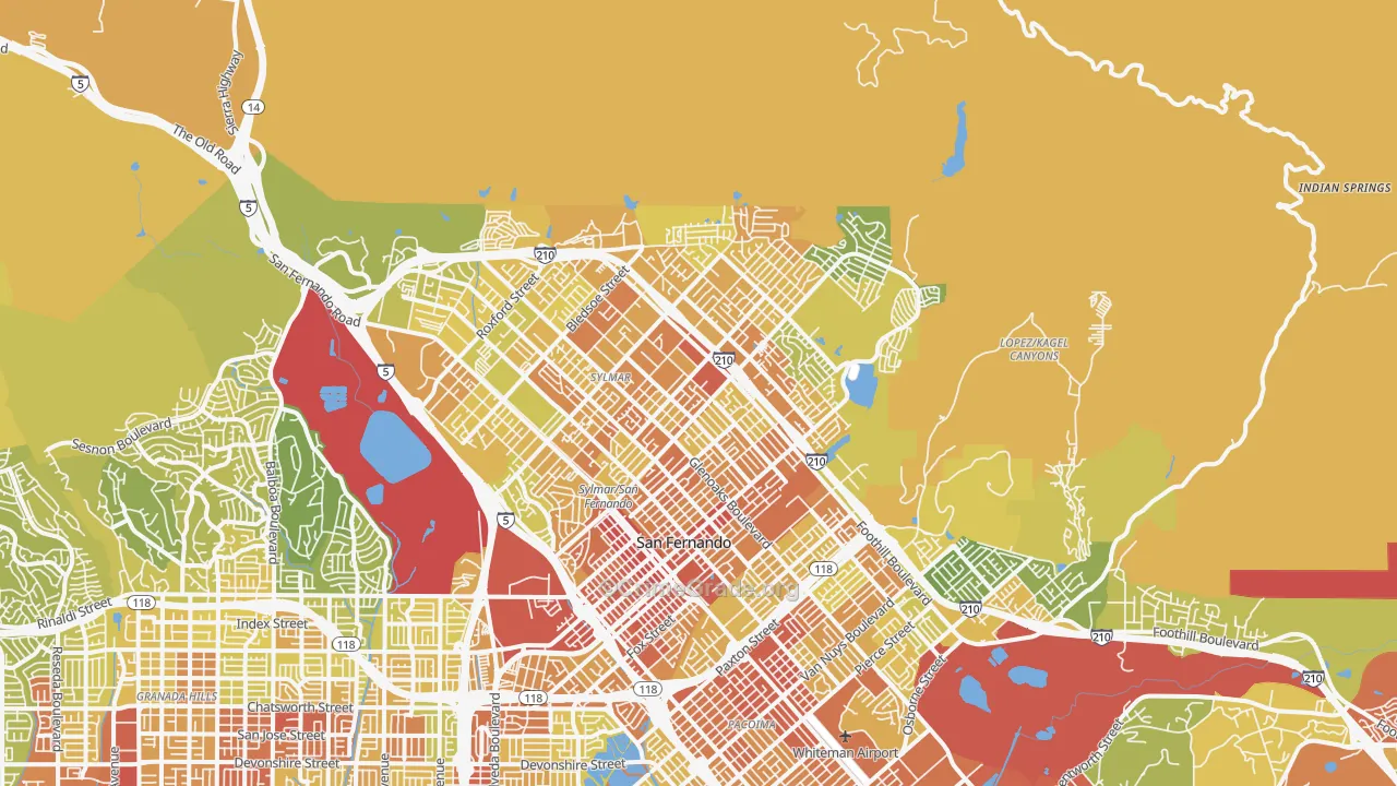 91342, CA Map of Vehicle Theft Rates
