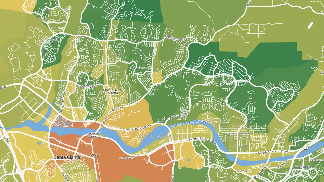 91350, CA Map of Vehicle Theft Rates