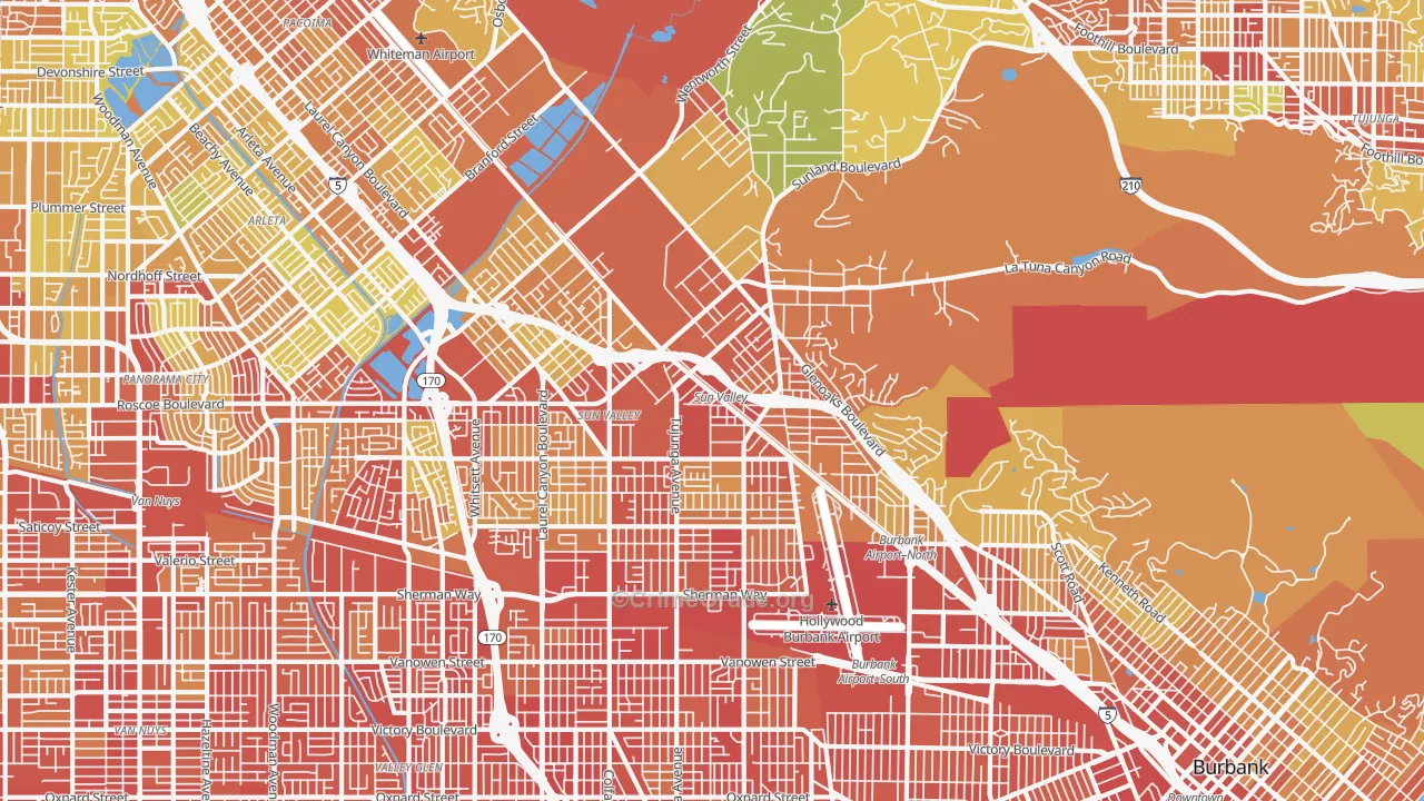 91352, CA Map of Vehicle Theft Rates