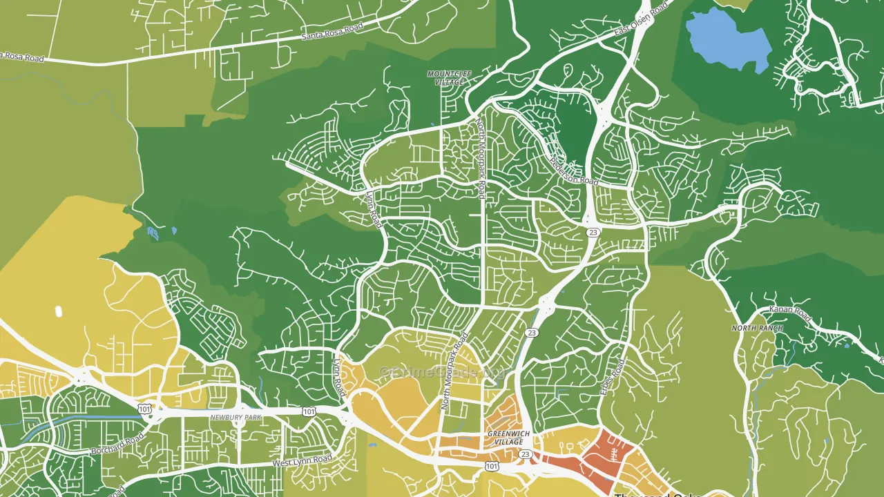 91360, CA Map of Vehicle Theft Rates
