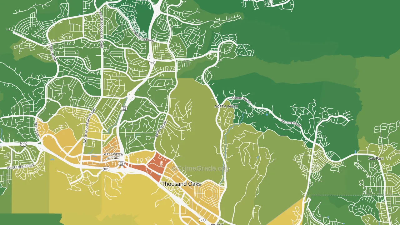 91362, CA Map of Vehicle Theft Rates