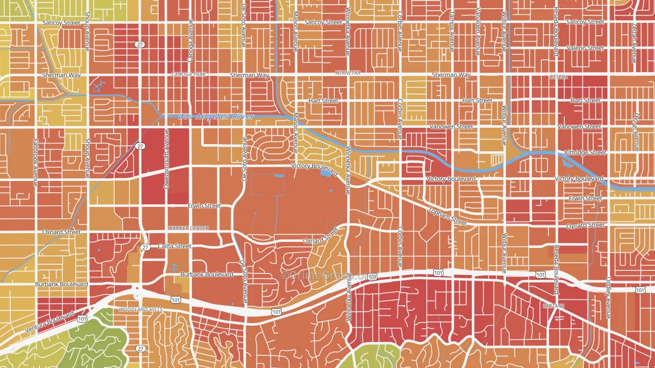 91371, CA Map of Vehicle Theft Rates