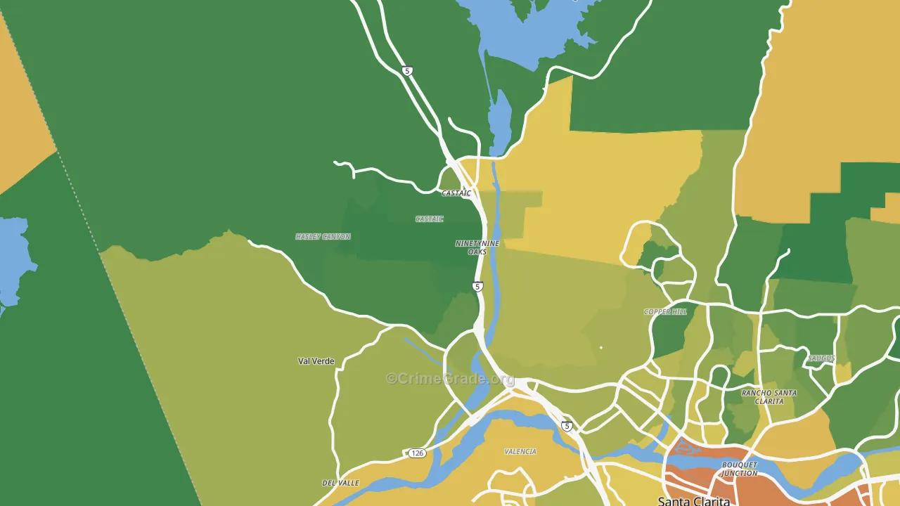 91384, CA Map of Vehicle Theft Rates