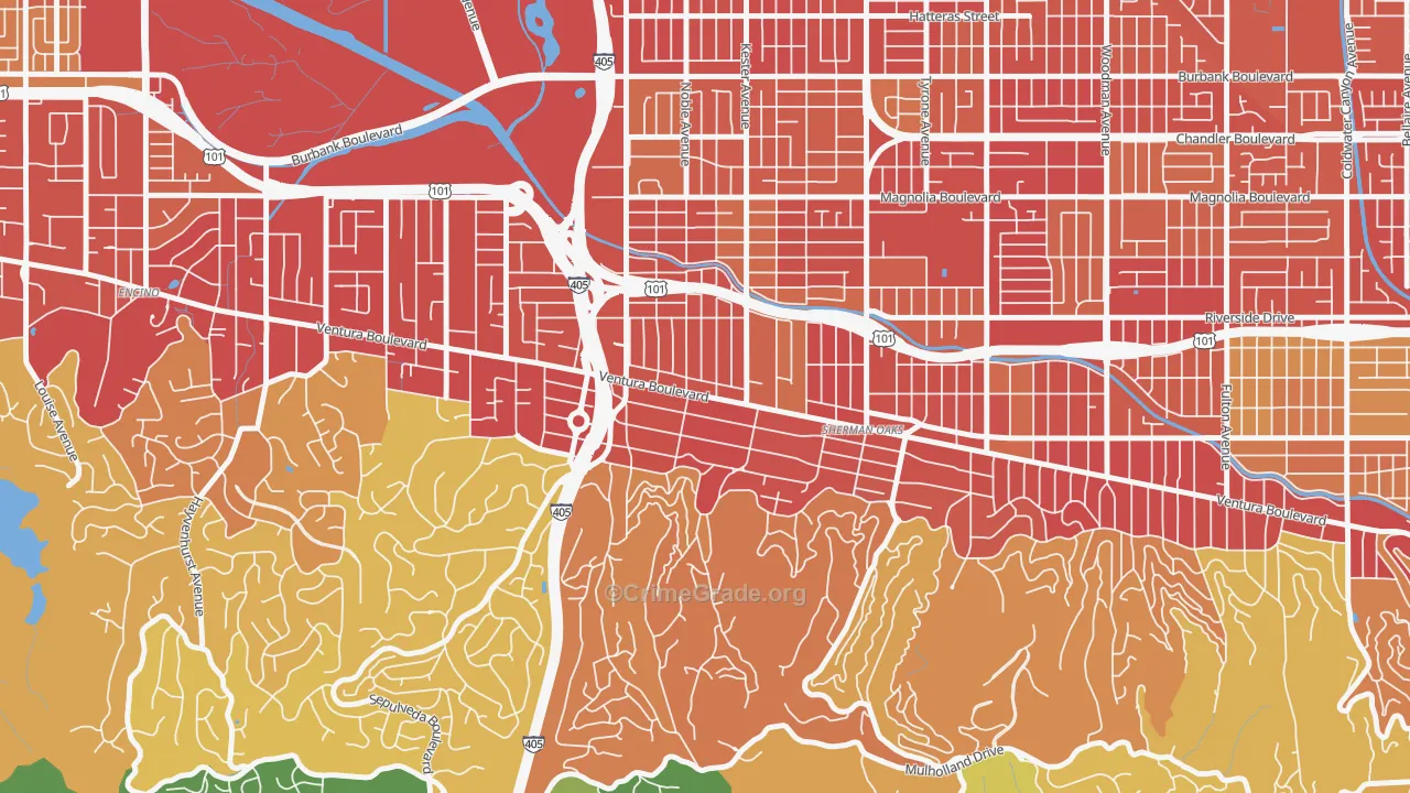 91403, CA Map of Vehicle Theft Rates