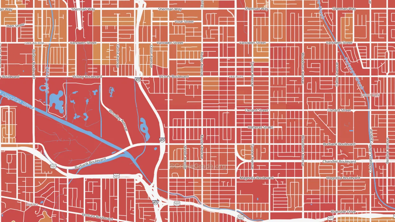 91411, CA Map of Vehicle Theft Rates