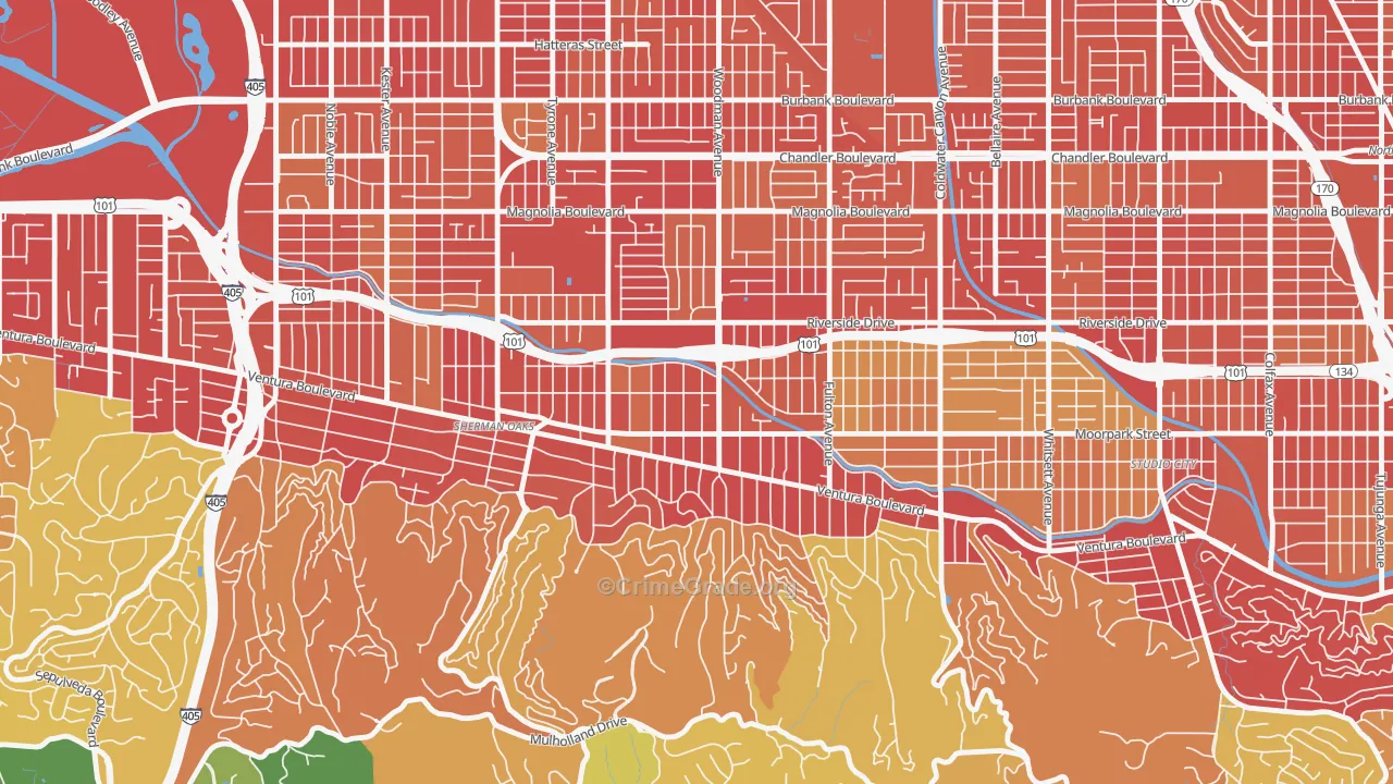 91423, CA Map of Vehicle Theft Rates