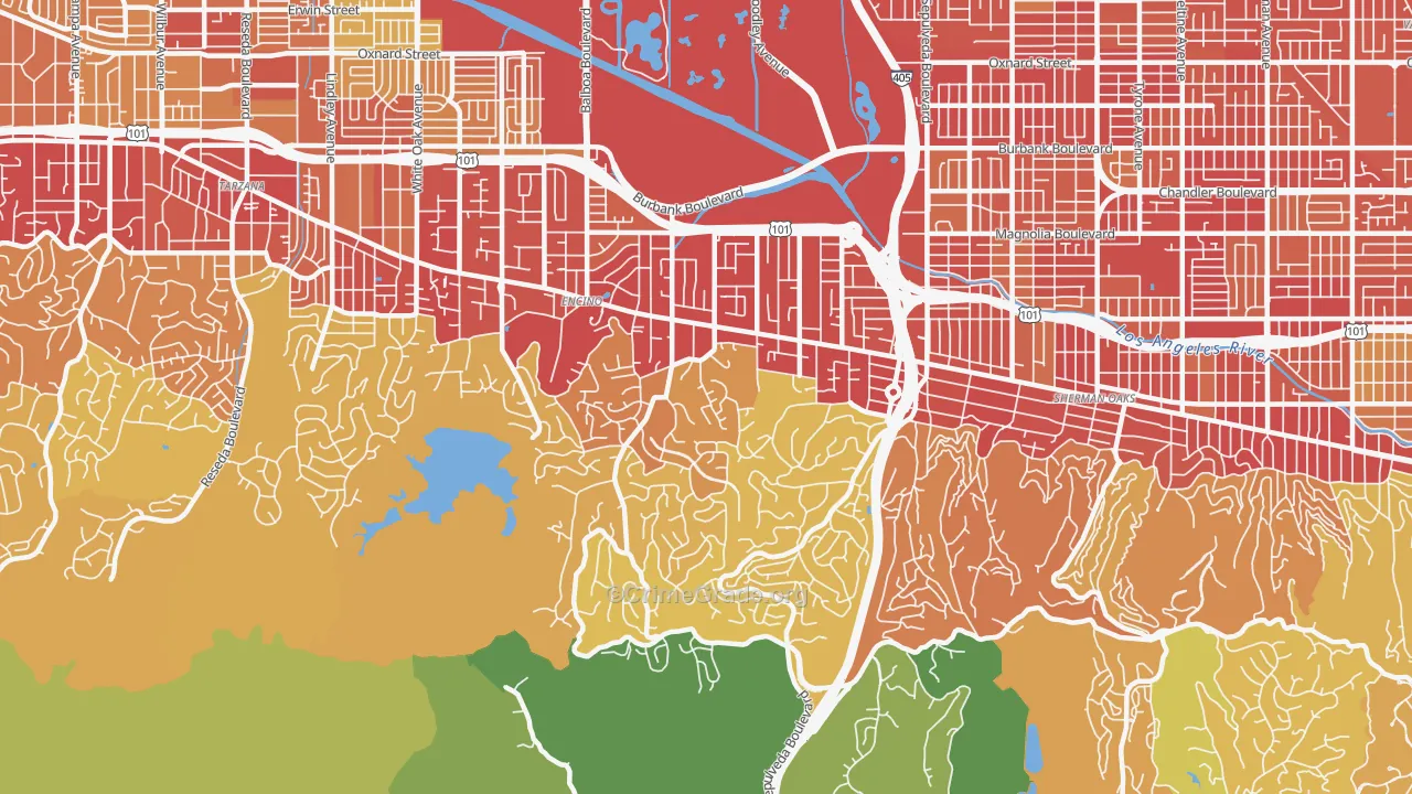91436, CA Map of Vehicle Theft Rates