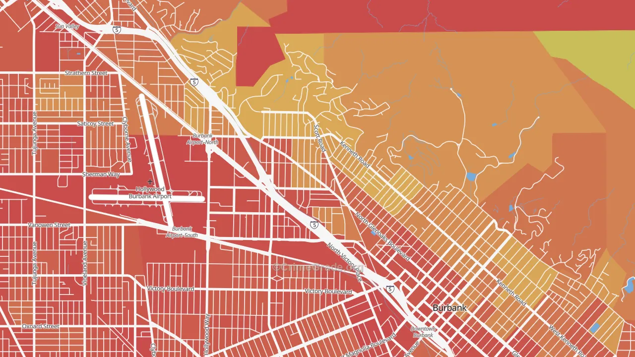 91504, CA Map of Vehicle Theft Rates