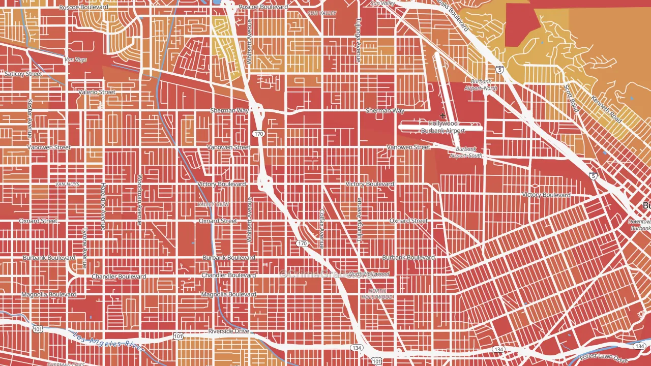 91606, CA Map of Vehicle Theft Rates
