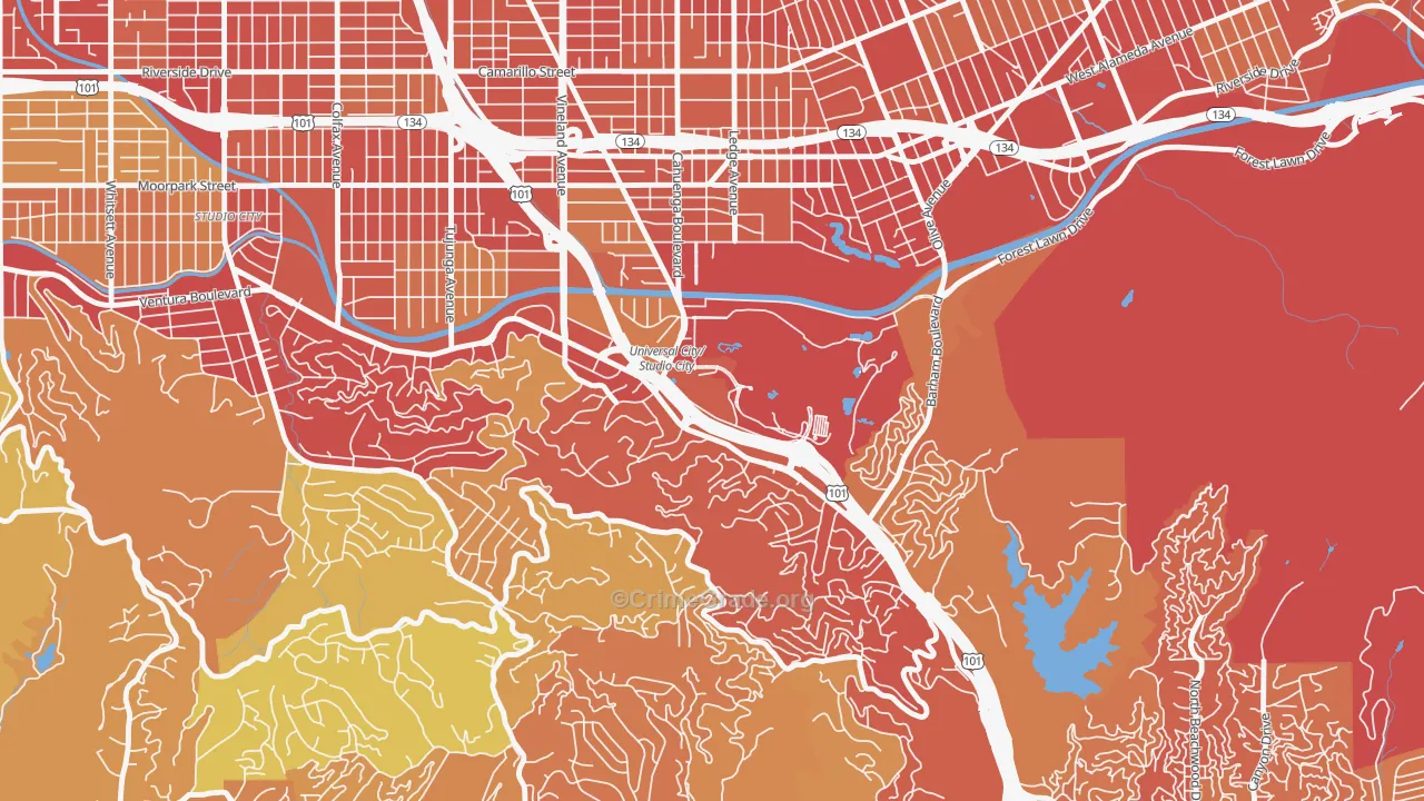 91608, CA Map of Vehicle Theft Rates