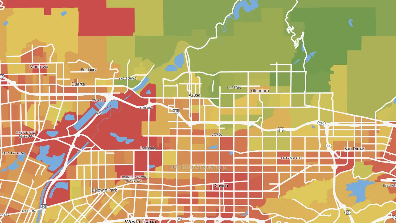 91702, CA Map of Vehicle Theft Rates