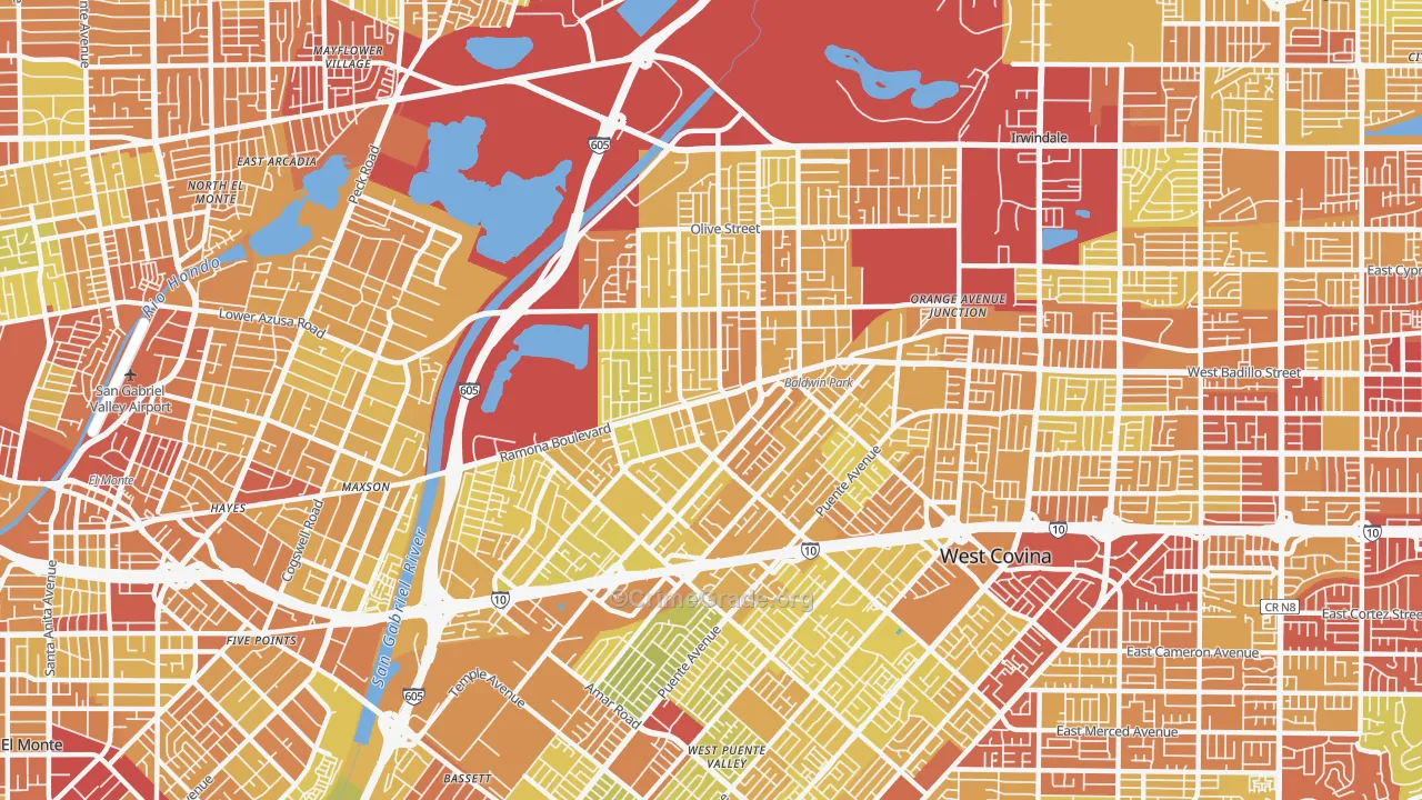 91706, CA Map of Vehicle Theft Rates