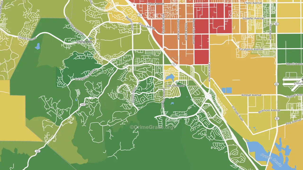 91709, CA Map of Vehicle Theft Rates