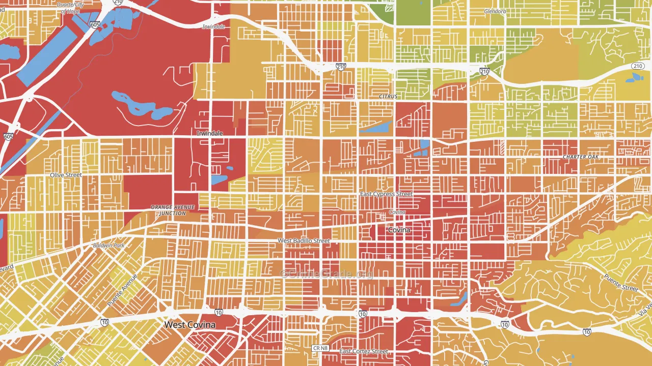 91722, CA Map of Vehicle Theft Rates