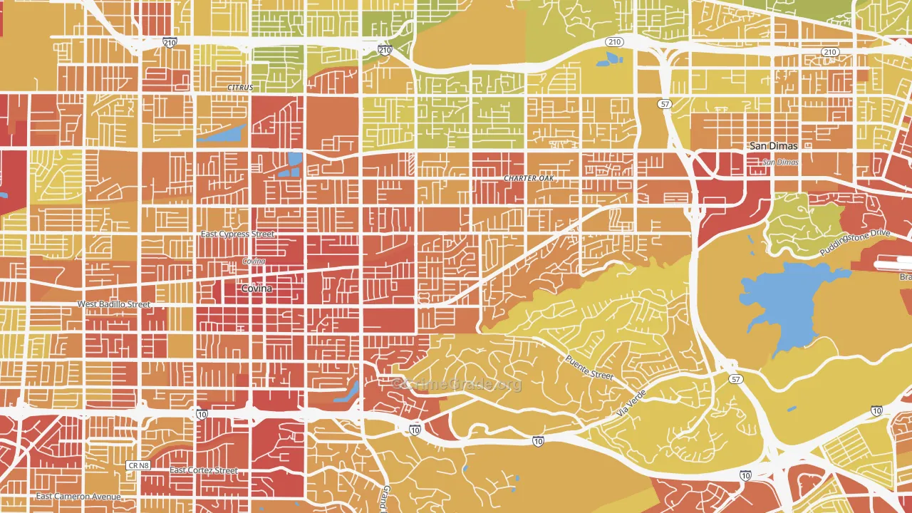 91724, CA Map of Vehicle Theft Rates
