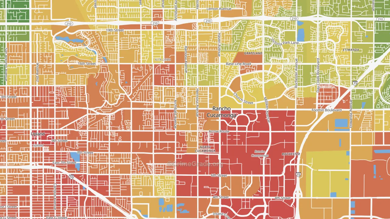91730, CA Map of Vehicle Theft Rates