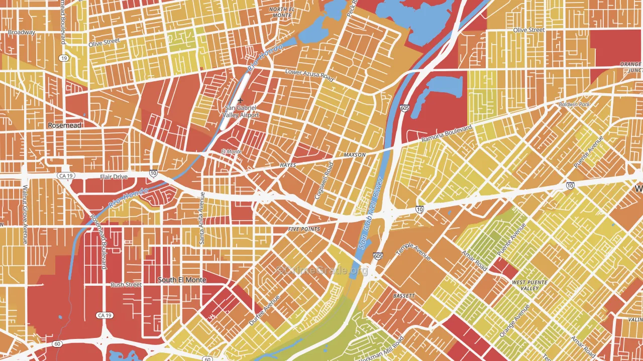 91732, CA Map of Vehicle Theft Rates